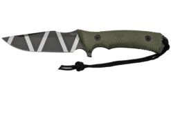 ANV Knives M311 SPELTER DLC Camo Elmax, Olive Micarta Handle, Black Kydex Sheath, Cuchillo De Supervivencia