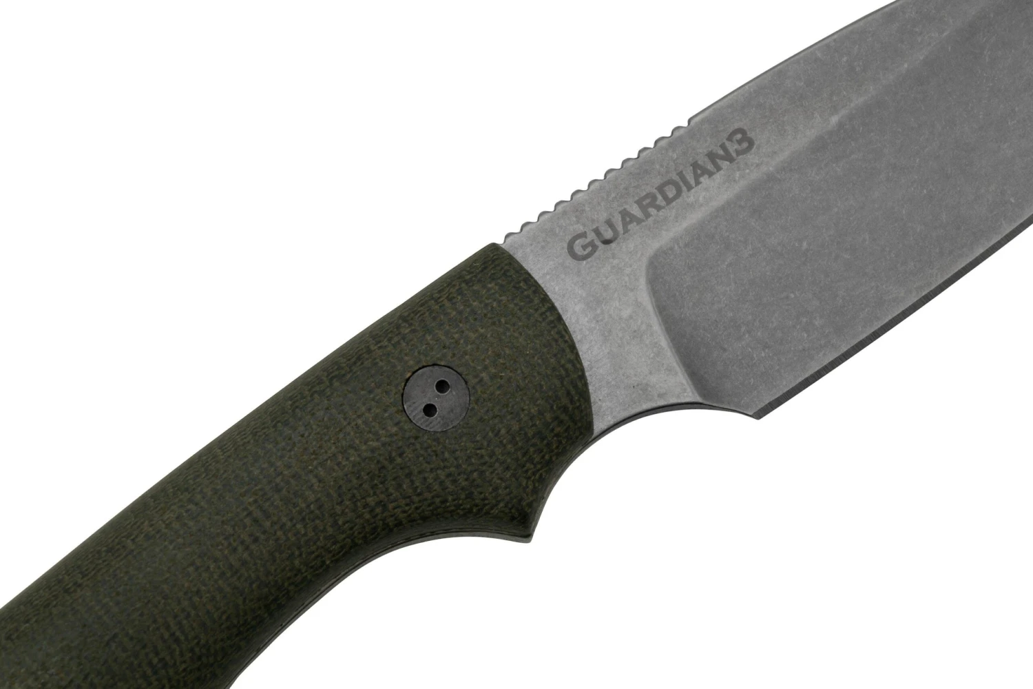 Bradford Knives Guardian 3, 3S-102-MC, 3D OD Green Micarta, CPM-Magnacut, Sabre Grind, Stonewash Finish, Cuchillo Fijo - Imagen 5