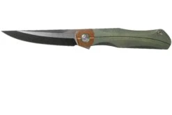 Bestech Thyra BT2106E Green Stonewashed Titanium, Copper Bolster, Two Tone Black Navaja, Diseño Kombou