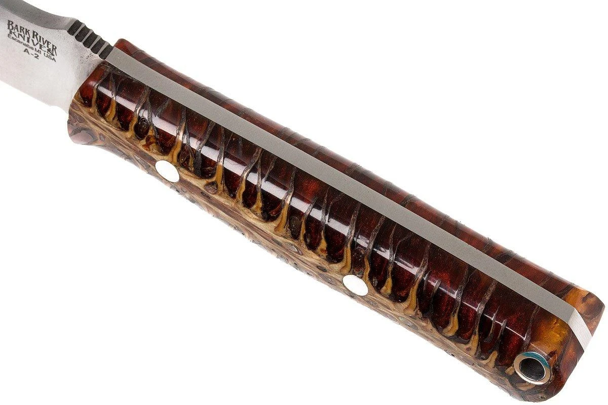 Bark River Bravo EDC A2, Orange & Red Pinecone, Funda Negra - Imagen 5