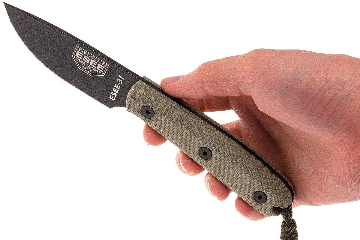 ESEE Model 3HM Cuchillo Bushcraft Modified Handle, Funda De Cuero - Imagen 6
