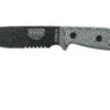 ESEE Model 4 Cuchilla Dentada, Mango Gris 4S-MB-B Con Funda Negra + Clip En MOLLE-back