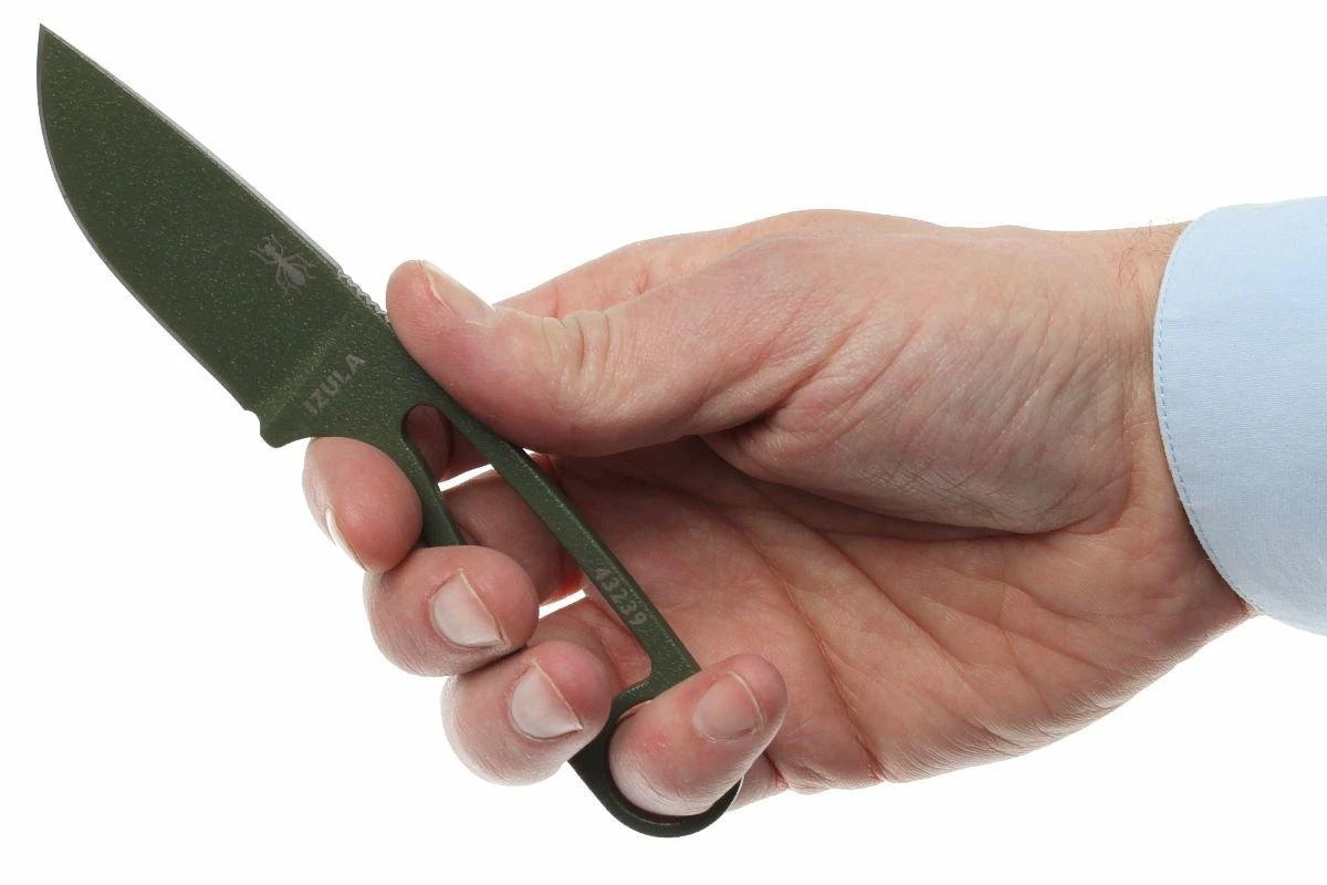ESEE Izula OD Green IZULA-OD Cuchillo De Cuello Con Funda Negra + Clip De Cinturón - Imagen 4