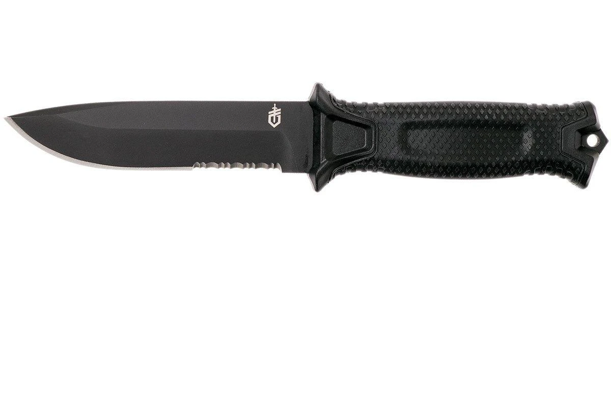 Gerber Strongarm Fixed Blade Black SE 30-001060N Cuchillo Fijo, Parcialmente Dentado