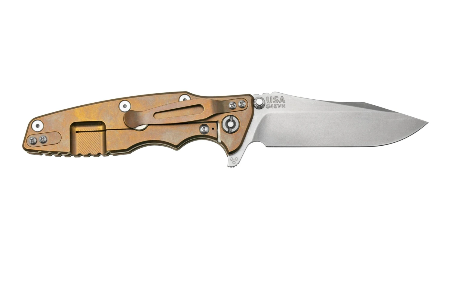 Rick Hinderer Eklipse 3.5” Spearpoint S45VN, Stonewash Bronze, Black G10, Navaja - Imagen 2
