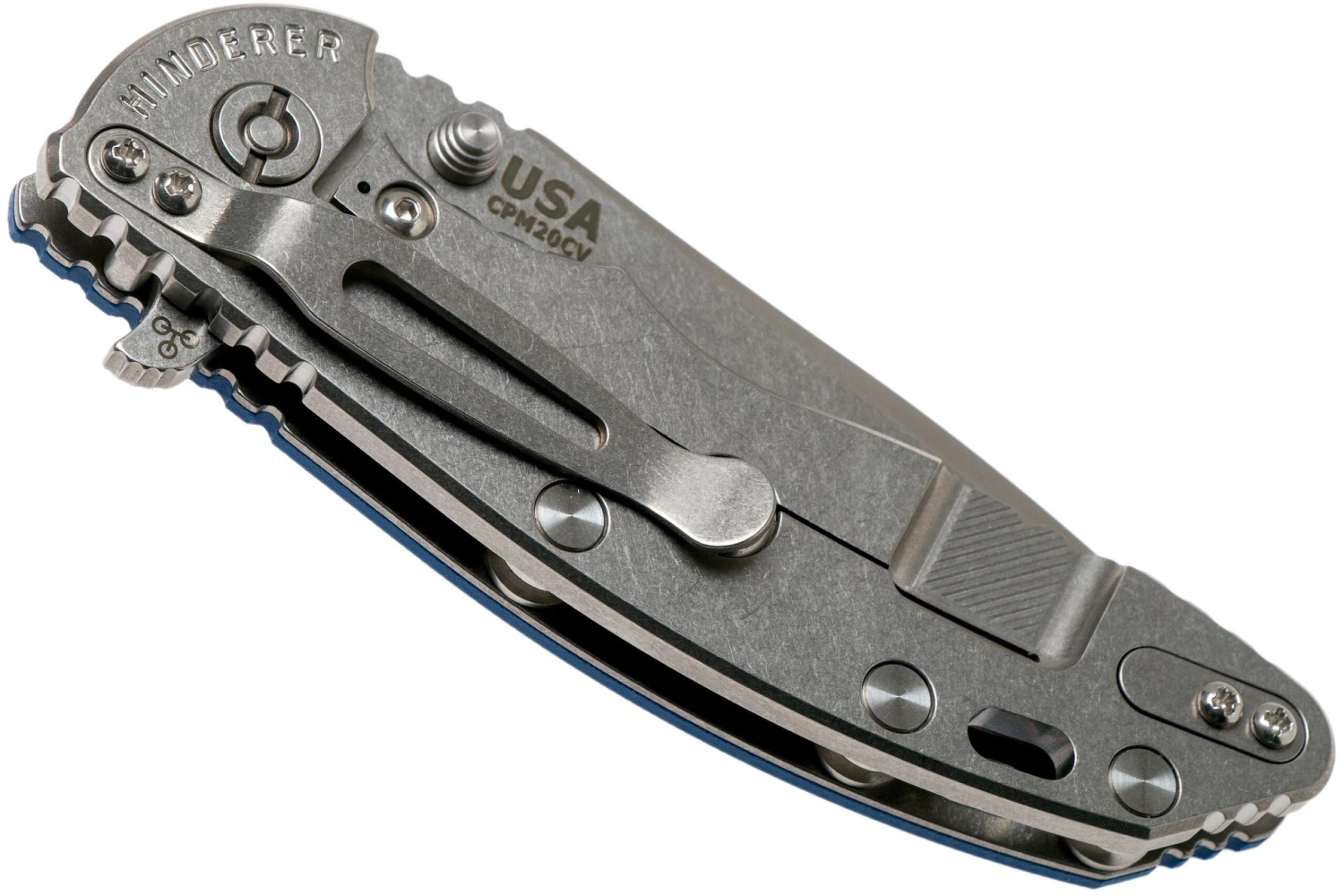 Rick Hinderer XM-18 3.5 Spanto 20CV, Blue G10 Navaja" - Imagen 4