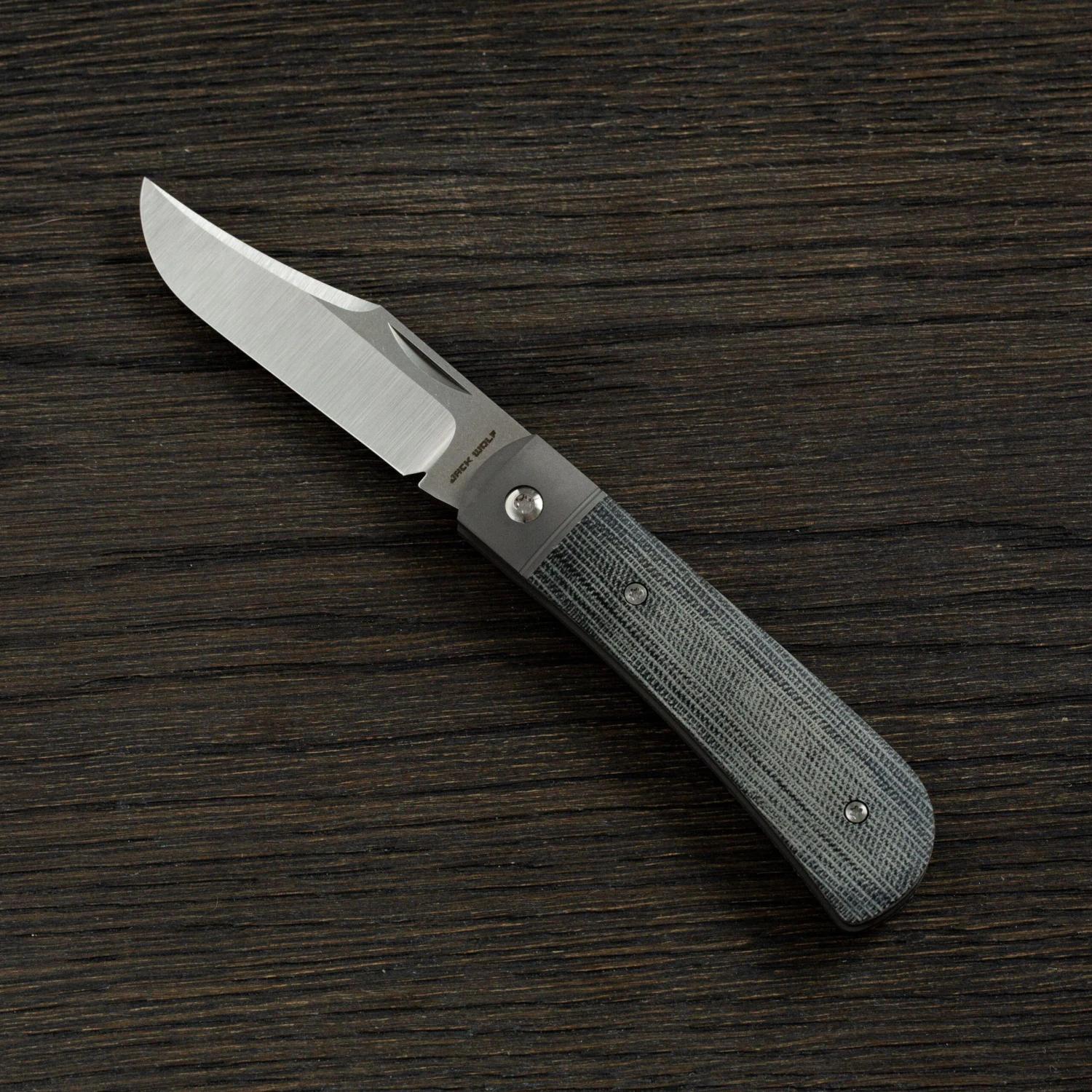 Jack Wolf Benny's Clip Black Canvas Micarta, BENNY-01-BLK, Navaja Slipjoint - Imagen 2