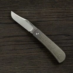 Jack Wolf Benny's Clip Green Canvas Micarta, BENNY-01-GRN, Navaja Slipjoint