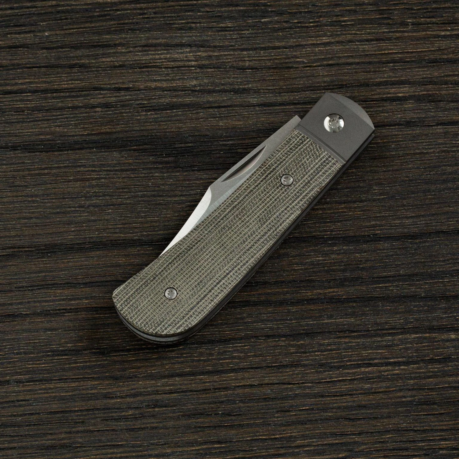 Jack Wolf Benny's Clip Green Canvas Micarta, BENNY-01-GRN, Navaja Slipjoint - Imagen 2