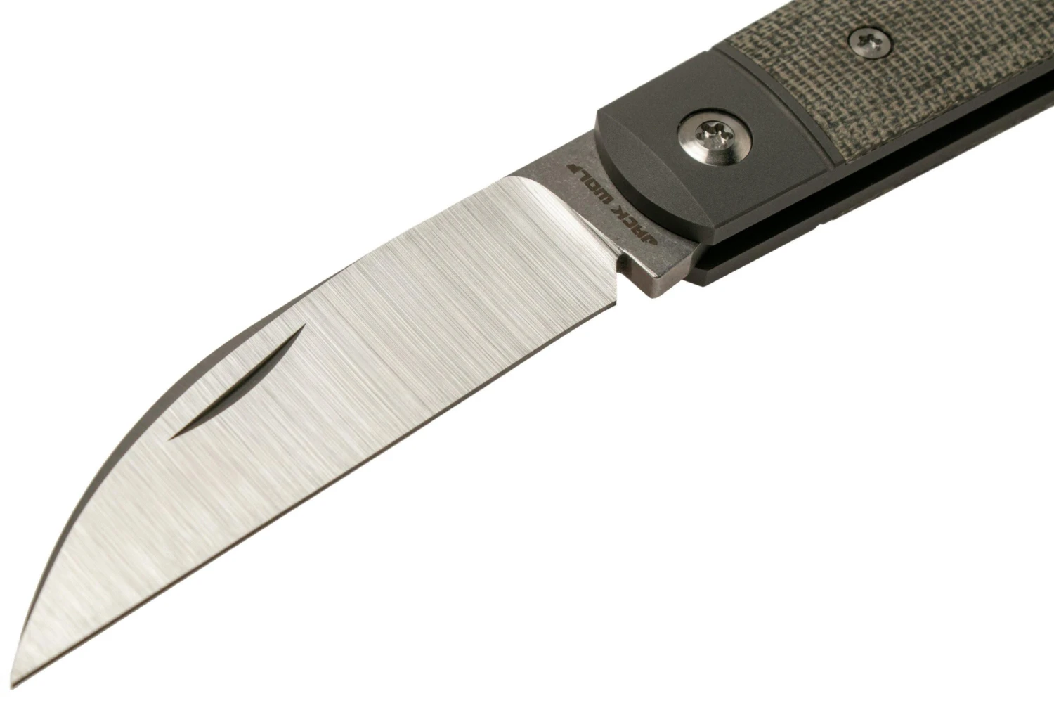 Jack Wolf Laid Back Jack, Green Canvas Micarta LAIDB-01-GRN Navaja Slipjoint - Imagen 3