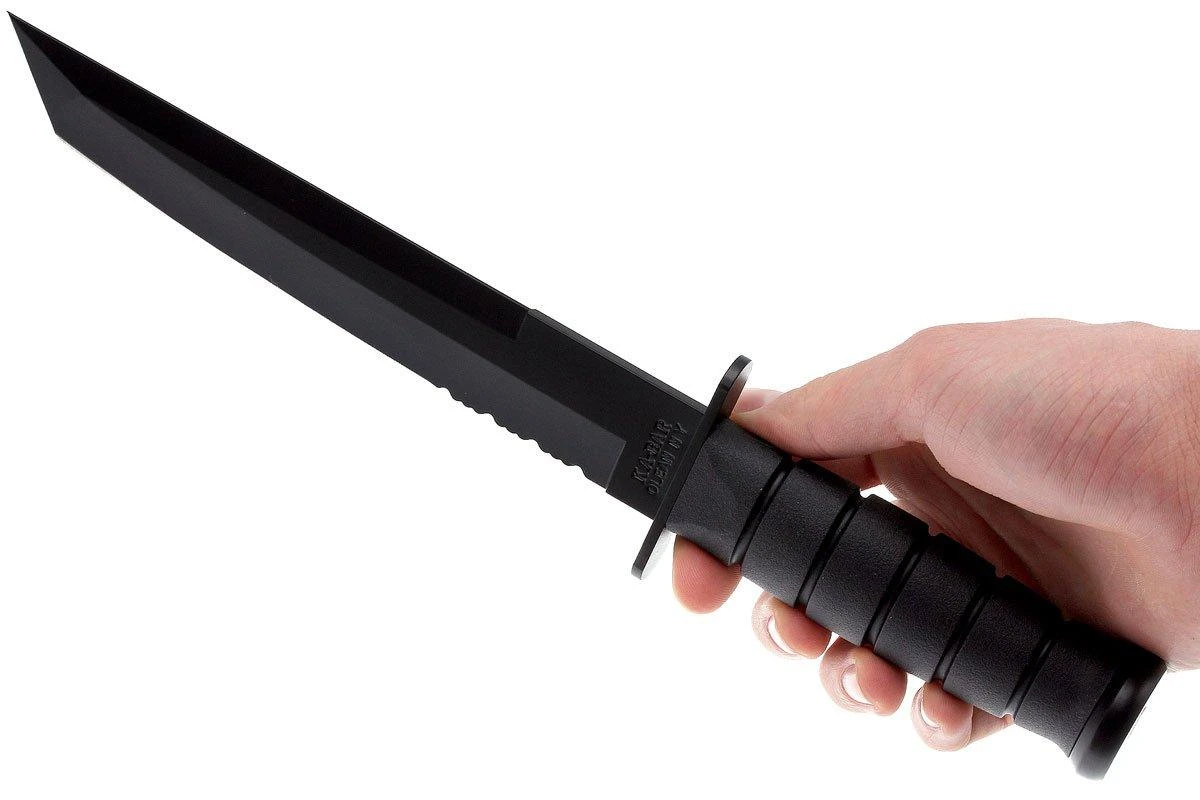 KA-BAR Tanto 1245 Cuchillo De Supervivencia, Parcialmente Dentado, Funda Kydex - Imagen 6