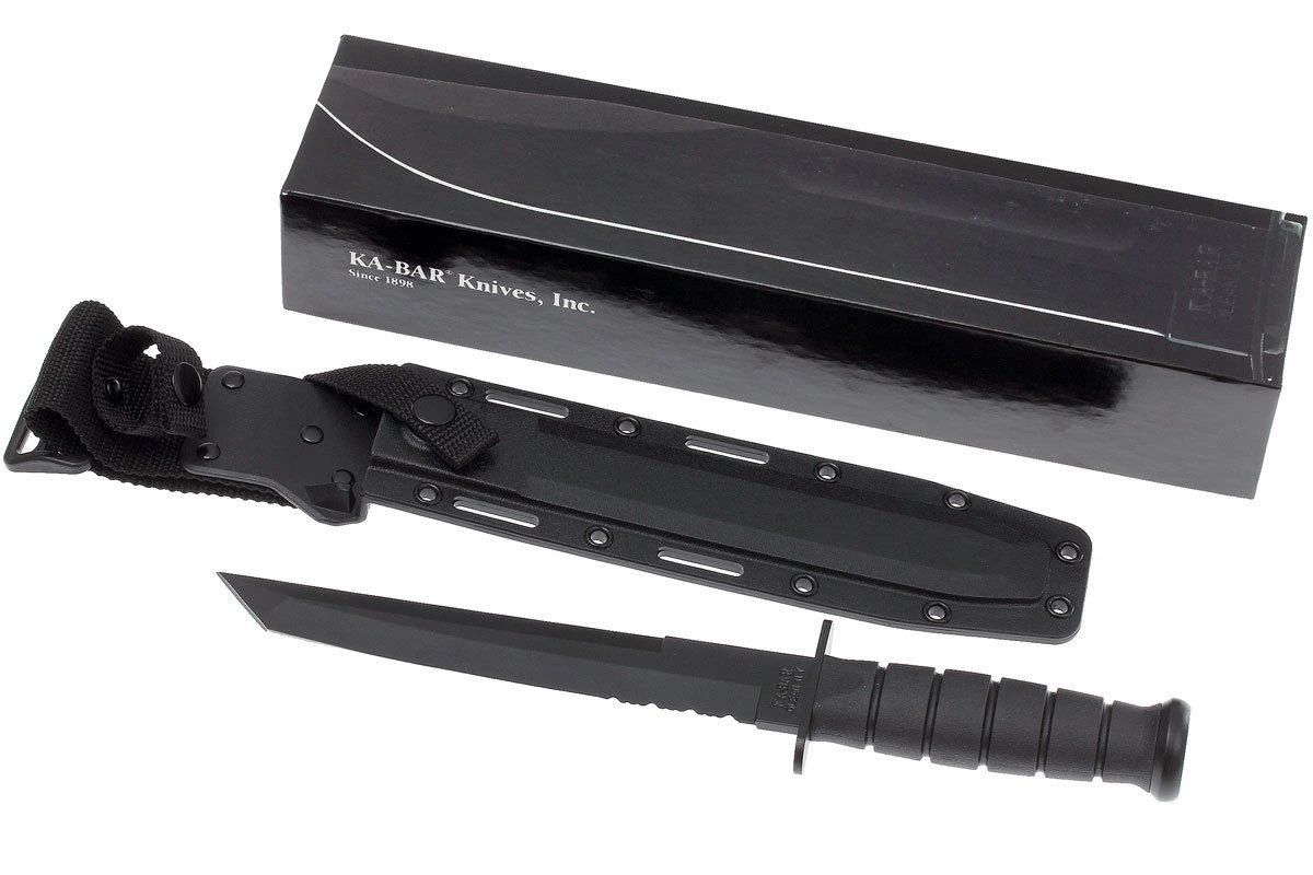 KA-BAR Tanto 1245 Cuchillo De Supervivencia, Parcialmente Dentado, Funda Kydex - Imagen 9