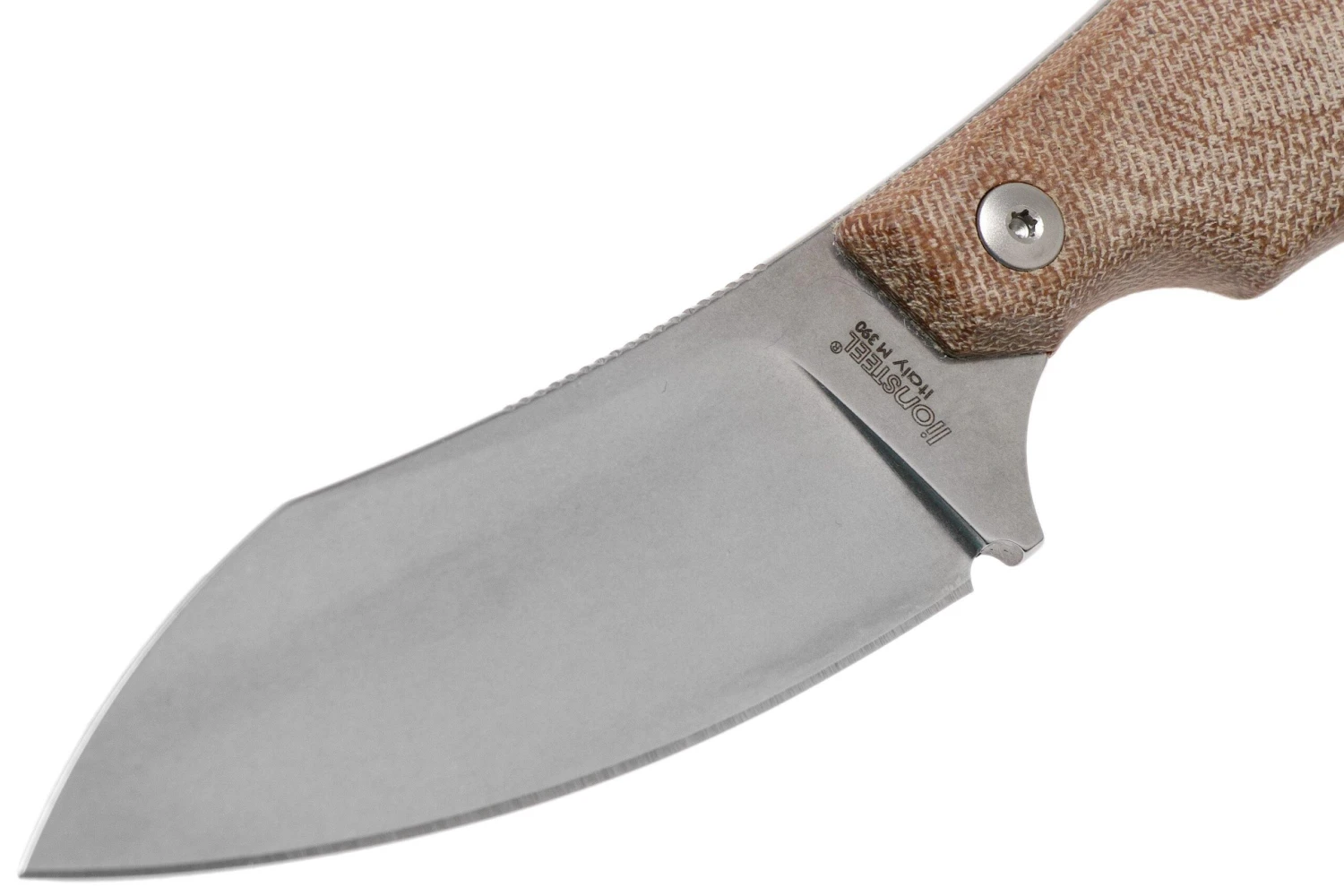 LionSteel H1 Skinner CVN Natural Canvas Micarta Cuchillo Fijo, Tommaso Rumici Design - Imagen 3