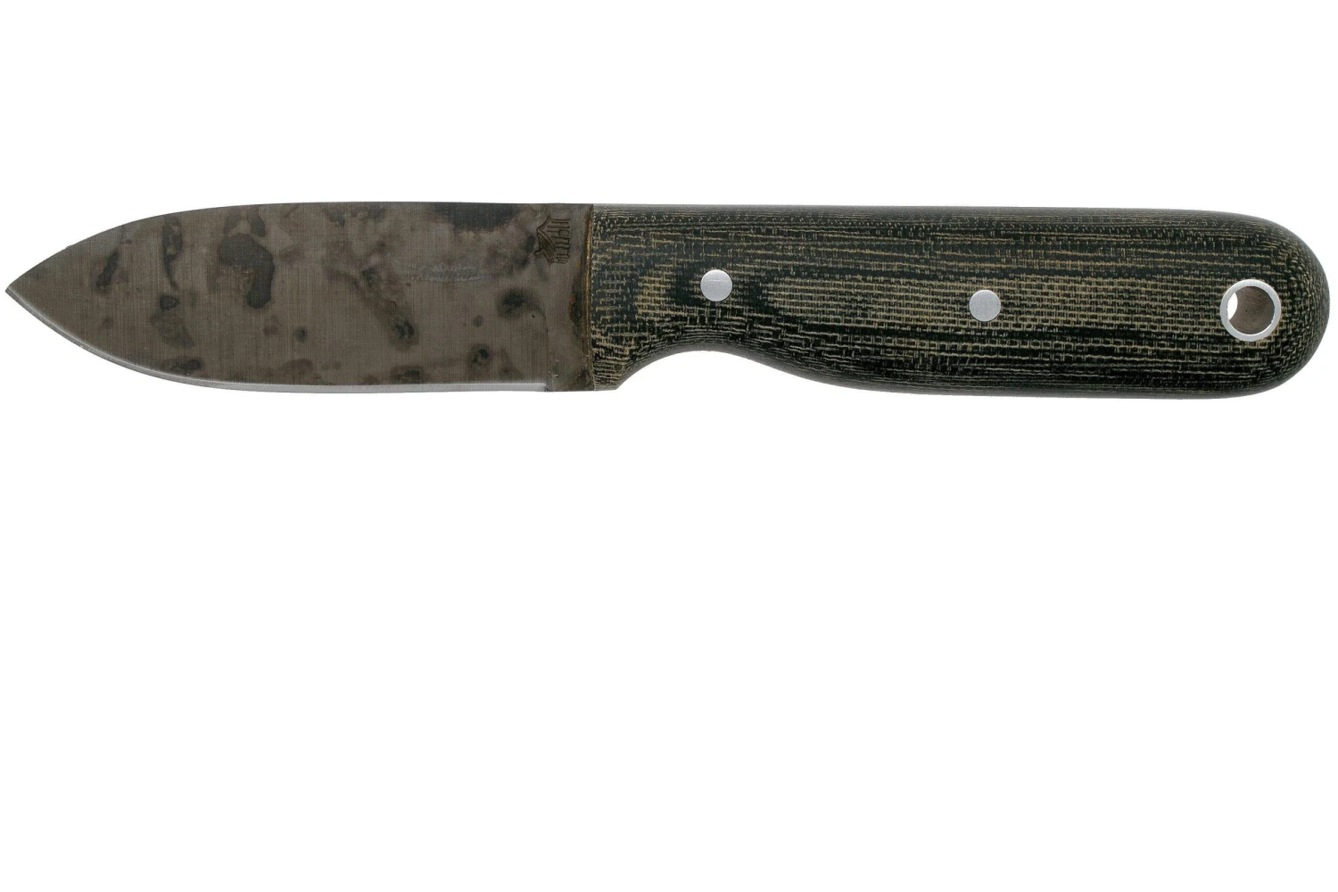LT Wright Bushbaby HC, 1075, Matte Black Micarta, Leather Sheath, Cuchillo Bushcraft