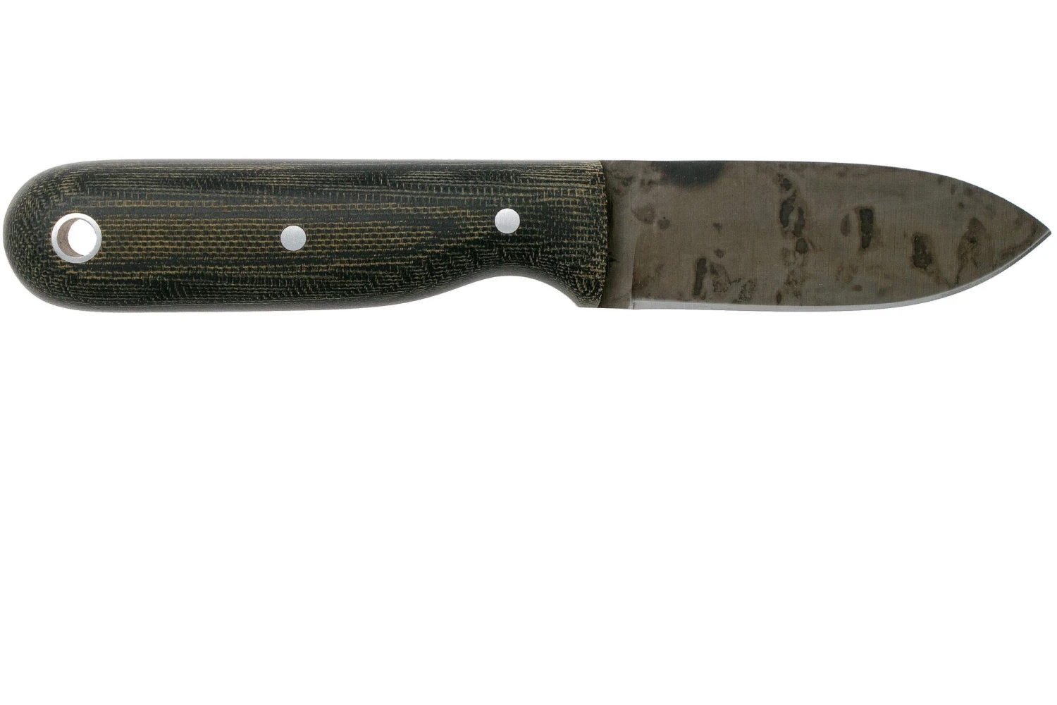 LT Wright Bushbaby HC, 1075, Matte Black Micarta, Leather Sheath, Cuchillo Bushcraft - Imagen 2