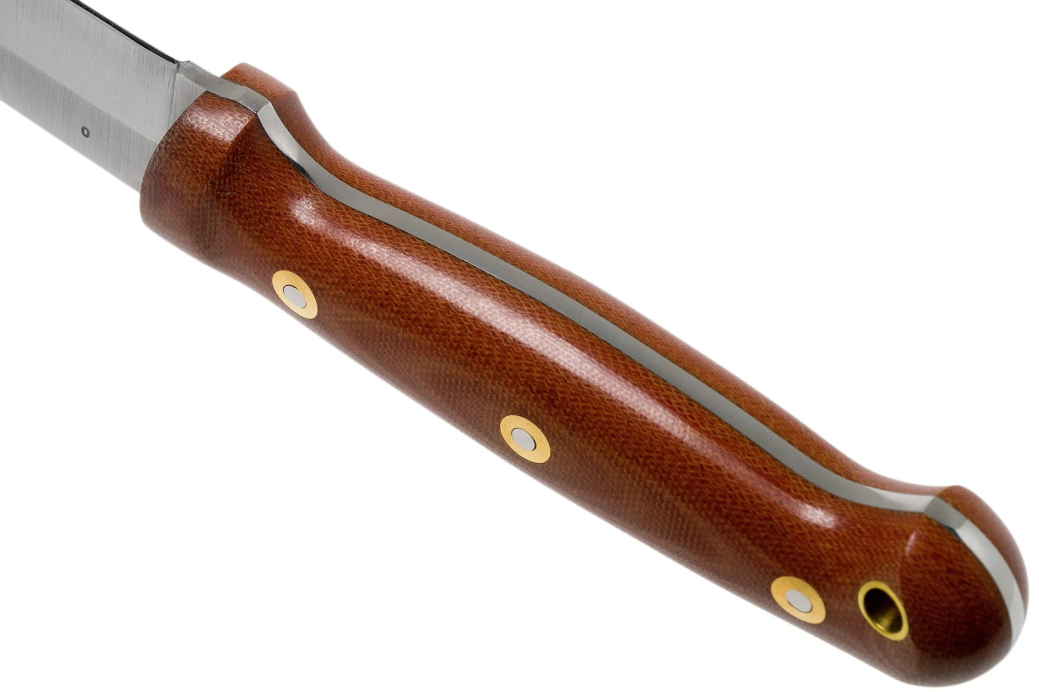 LT Wright GNS Saber Grind, O1, Polished Natural Micarta, Leather Sheath, Cuchillo Bushcraft - Imagen 4