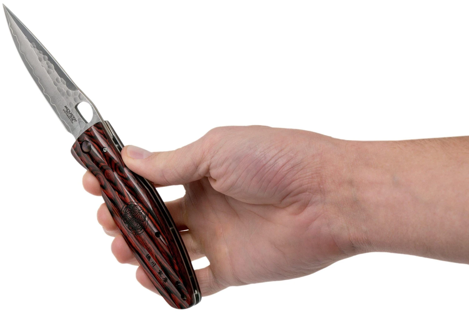 Mcusta MC-0183G Sengoku Tokugawa Leyasu SPG2, Red Pakkawood, Cuchillo De Caballero - Imagen 8