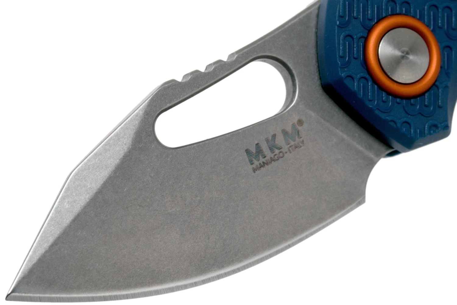 MKM Isonzo FX03-3PBL Clip Point Blue FRN Navaja, Jesper Voxnaes Design - Imagen 3