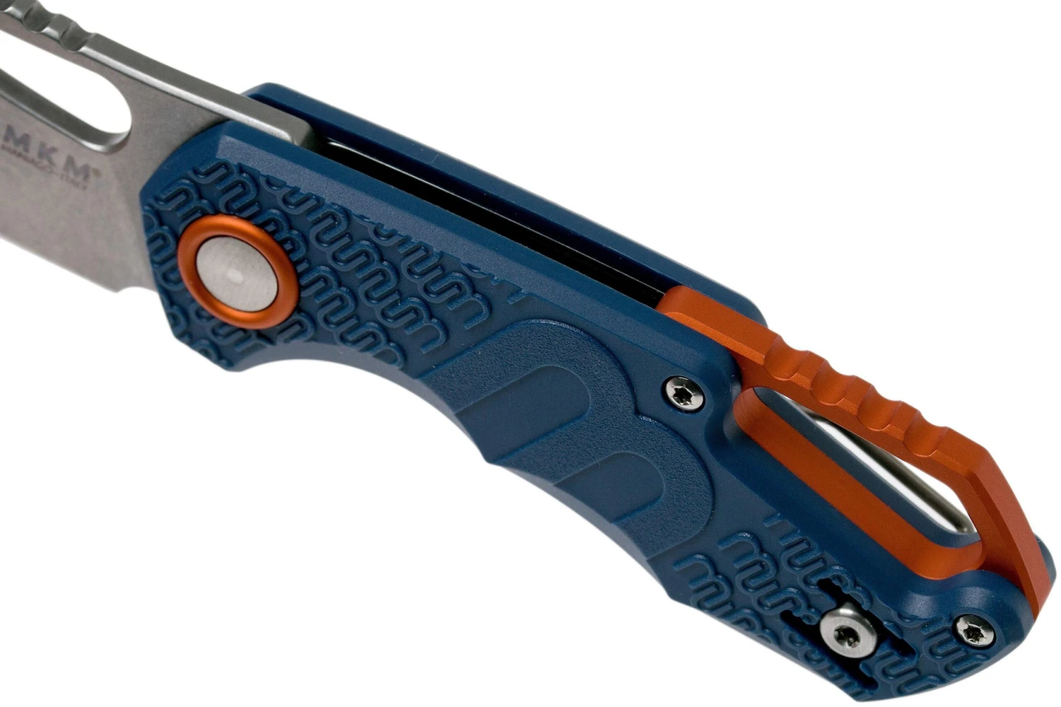 MKM Isonzo FX03-3PBL Clip Point Blue FRN Navaja, Jesper Voxnaes Design - Imagen 7