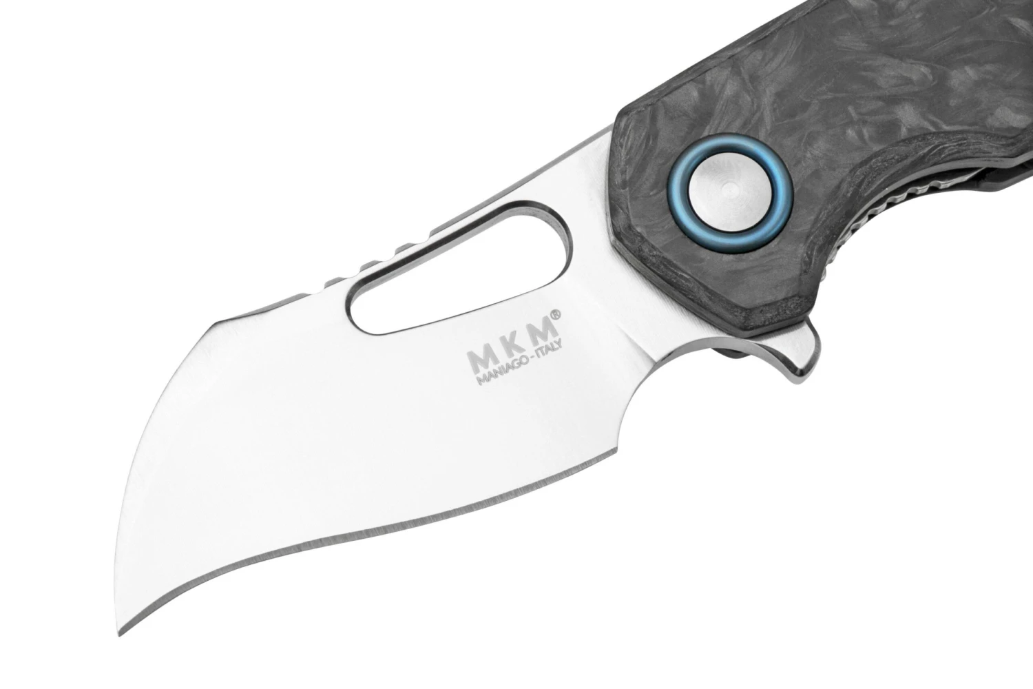 MKM Isonzo FX03M-1CM Hawkbill Marble Carbon Fiber Navaja, Diseño Jesper Voxnaes - Imagen 3