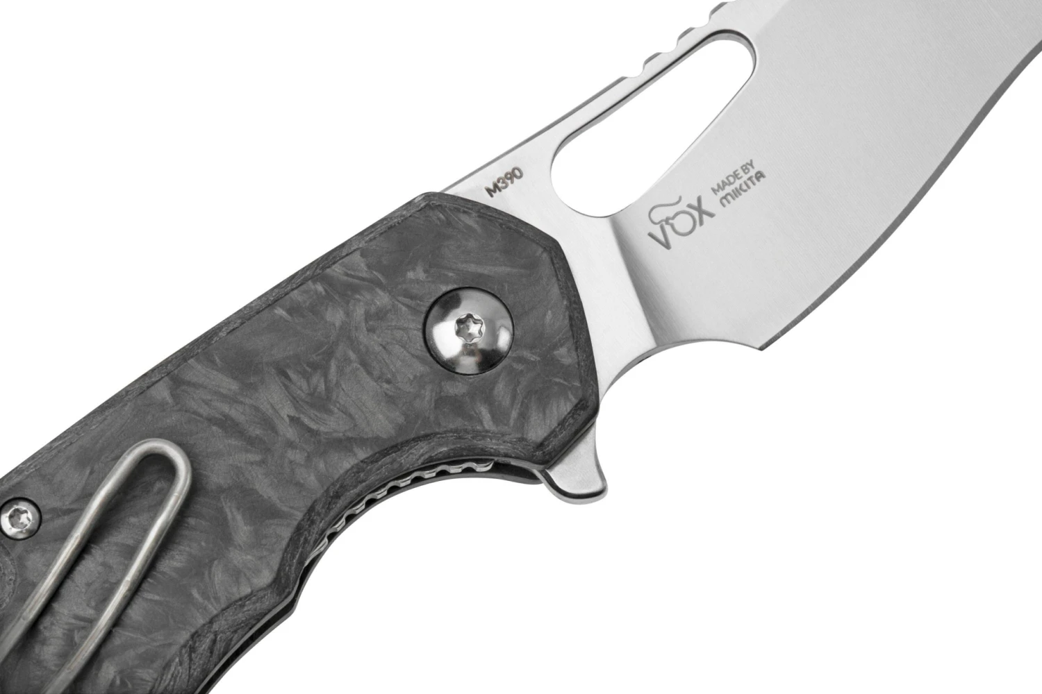 MKM Isonzo FX03M-1CM Hawkbill Marble Carbon Fiber Navaja, Diseño Jesper Voxnaes - Imagen 5