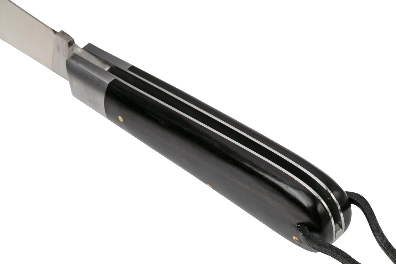 Otter Anchor Knife SET 173 Large Stainless, Grenadilla, Brass Anchor, Leather Strap Navaja - Imagen 4