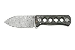 QSP Knife Canary QS141-E Damascus, Aluminium Foil Carbon Fibre, Cuchillo De Cuello