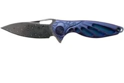 Rike Mini Hummingbird Navaja Damascus, Azul