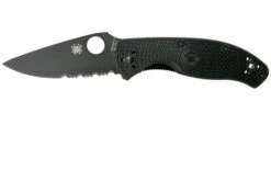 Spyderco Tenacious Lightweight Black C122PSBBK FRN Navaja Parcialmente Dentada
