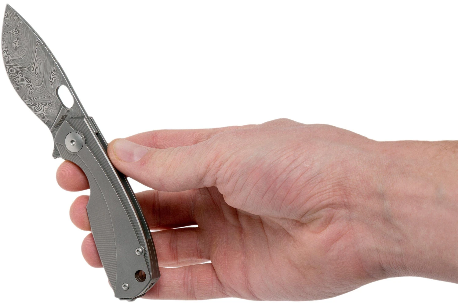 Viper Lille Damasco VA5964TiTi Navaja De Caballero Con Caja De Regalo De Madera - Imagen 8