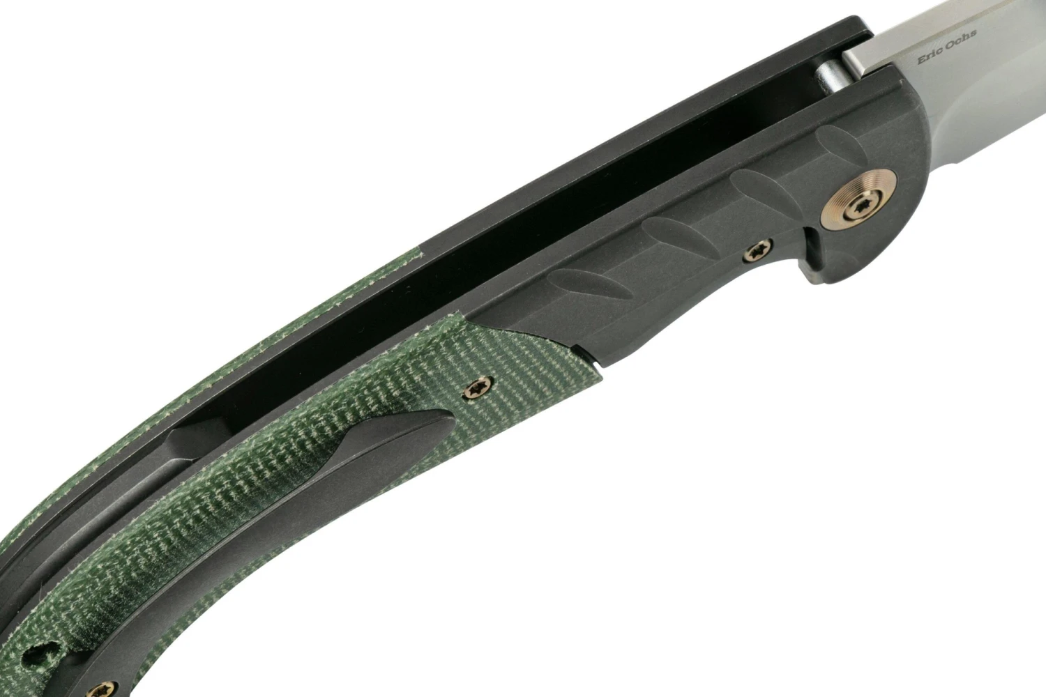 WE Knife Curvaceous WE20012-2 Black Titanium, Green Micarta Navaja, Eric Ochs Design - Imagen 6