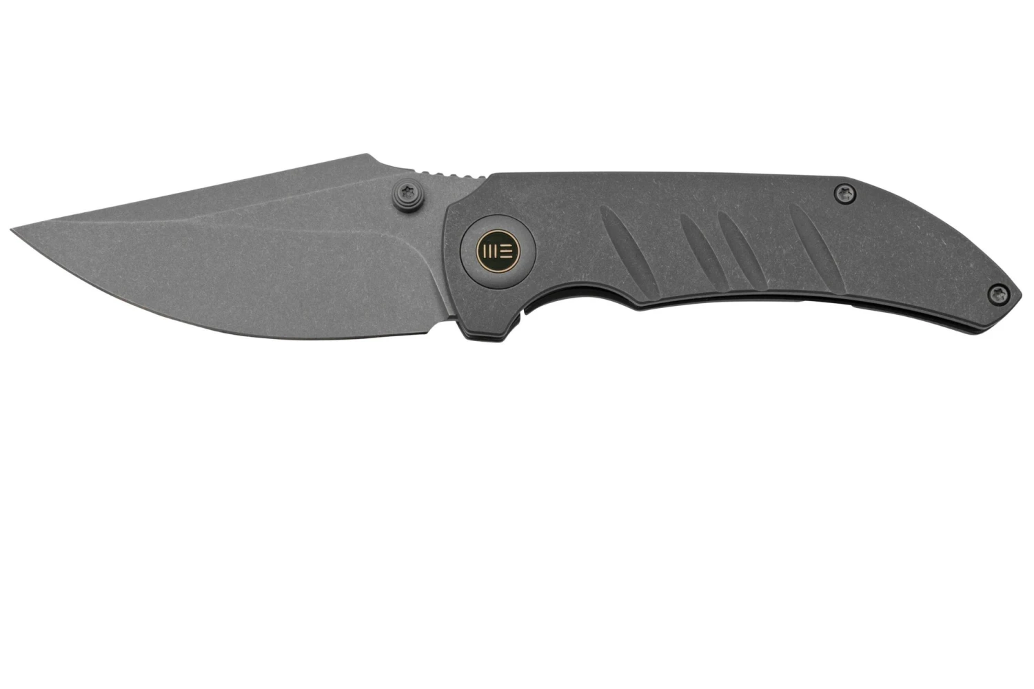 WE Knife Riff-Raff Grey Titanium, Stonewashed CPM 20CV WE22020B-3 Navaja, Diseño De Matt Christensen