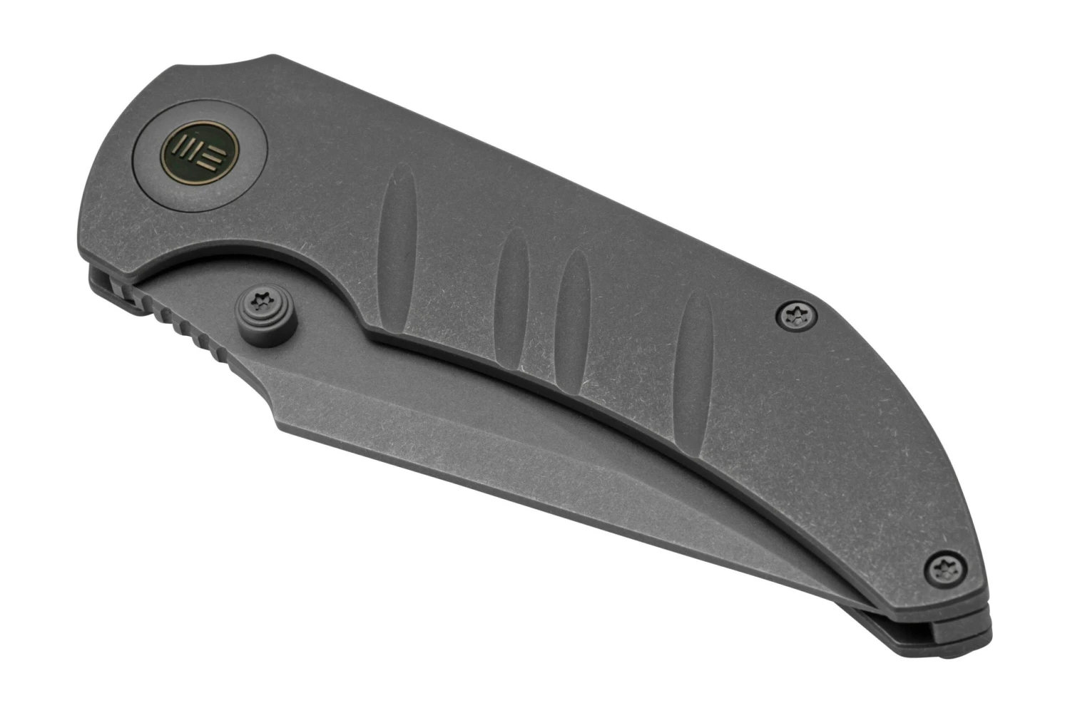 WE Knife Riff-Raff Grey Titanium, Stonewashed CPM 20CV WE22020B-3 Navaja, Diseño De Matt Christensen - Imagen 6